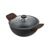 Vinod Legacy Pre-Seasoned Cast Iron Kadai / Kadhai With Glass Lid Of 22 Cm Diameter (2.4 Litres Capacity) Pre-Seasoned 2.4L Cast Iron Kadai / Kadhai with Glass Lid