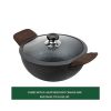 Vinod Legacy Pre-Seasoned Cast Iron Kadai / Kadhai With Glass Lid Of 22 Cm Diameter (2.4 Litres Capacity) Pre-Seasoned 2.4L Cast Iron Kadai / Kadhai with Glass Lid