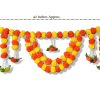 Artificial Marigold Garlands Flowers Door Toran Door Hanging (Orange &Amp; Yellow) Artificial Marigold Garlands Flowers Door Toran Door Hanging (Orange & Yellow