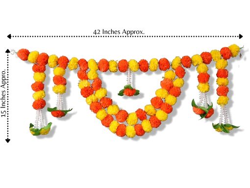 Artificial Marigold Garlands Flowers Door Toran Door Hanging (Orange & Yellow
