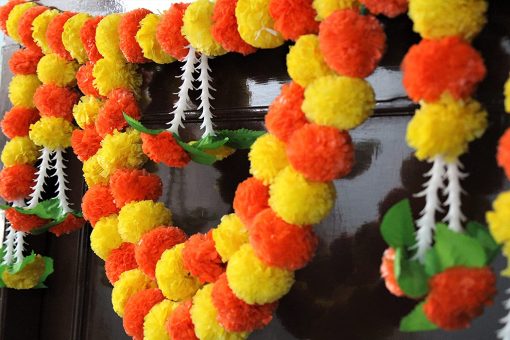 Artificial Marigold Garlands Flowers Door Toran Door Hanging (Orange & Yellow