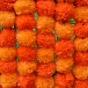 Artificial Red And Orange Marigold Flowers Garland - Pack of 1