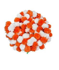 Artificial orange and white Marigold Flowers Garland For Decoration Copy