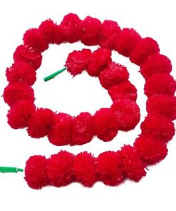 Artificial Red Marigold Flowers Garland For Decoration