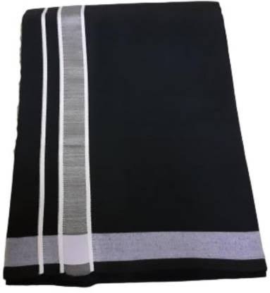 100% Cotton Black Dhoti for men -Temple Wear Green Wide border
