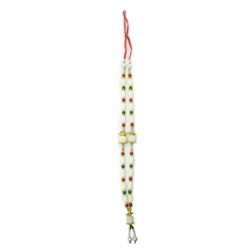 Pearl Beads Moti Mala Garland For God Idols And Photo Frames Artificial Ribbon Mala