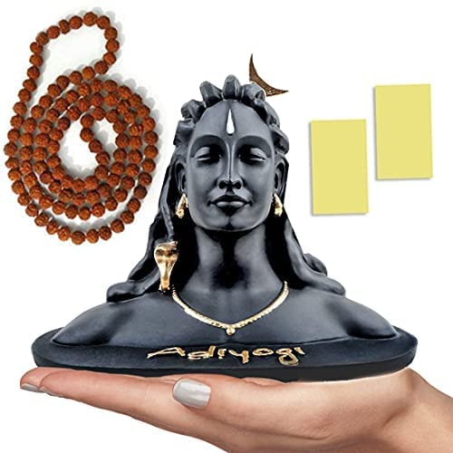 3 inch Height Adiyogi Statue with Rudraksha Mala for Car Accessories for Dash Board 3 inch Height Adiyogi Statue with Rudraksha Mala for Car Accessories for Dash Board, Pooja & Gift, Decor Items for Home & Office