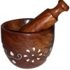 Wooden Carved Mortar and Pestle | Grinder for Herbs, Spices and Kitchen Usage, Natural Mango Wood | Handmade Mortar and Pestle / kharal/okhli