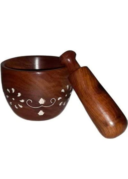 Wooden Carved Mortar and Pestle | Grinder for Herbs, Spices and Kitchen Usage, Natural Mango Wood | Handmade Mortar and Pestle / kharal/okhli
