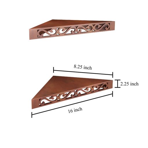 2 Corner Decorative Wooden Wall Shelves