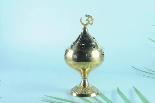 Oil Lamp Akhand Diya/Laltern For Navratri Om Swastik Hindu Puja/Pooja Religious Diya Brass Om Swastik Akhand Diya For Puja Oil Lamp
