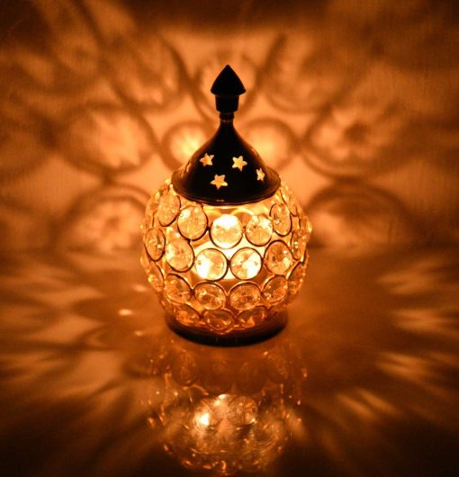 Brass Crystal Diya Oil Lamp