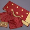 Banarasi Silk Blend Red Saree