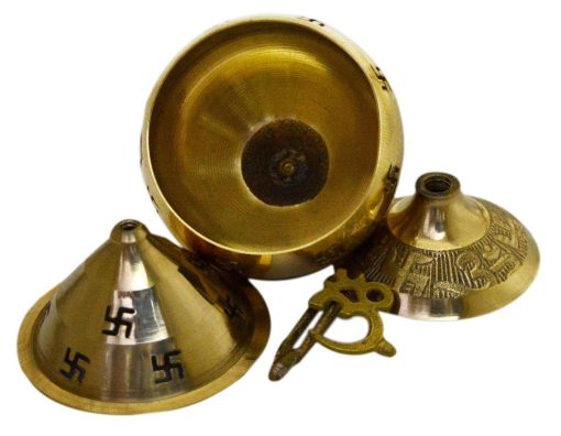 Brass Om Swastik Akhand Diya For Puja Oil Lamp