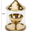 Decorative Brass & Glass Oil Lamp Tea Light Holder Lantern, Borosilicate Glass Cylinderical Shaped Diya Lantern Decorative Brass & Glass Oil Lamp Tea Light Holder Lantern, Borosilicate Glass Cylinderical Shaped Diya Lantern