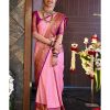 Women'S Kanjivaram Soft Silk Saree With Unstitched Blouse Piece (Pink Purple) Banarasi Silk Blend Pink Saree
