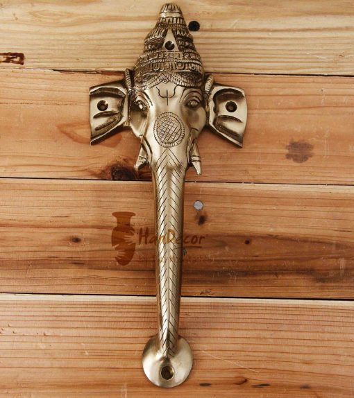 Ganesha Brass Door Handle