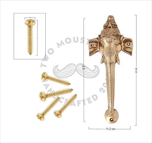 Ganesha Brass Door Handle