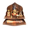 Portable Wall Mounted Mdf Wood Temple Wooden Brass Carving/Square Beautiful Carving Design Side Table