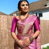 Banarasi Silk Blend Pink Saree