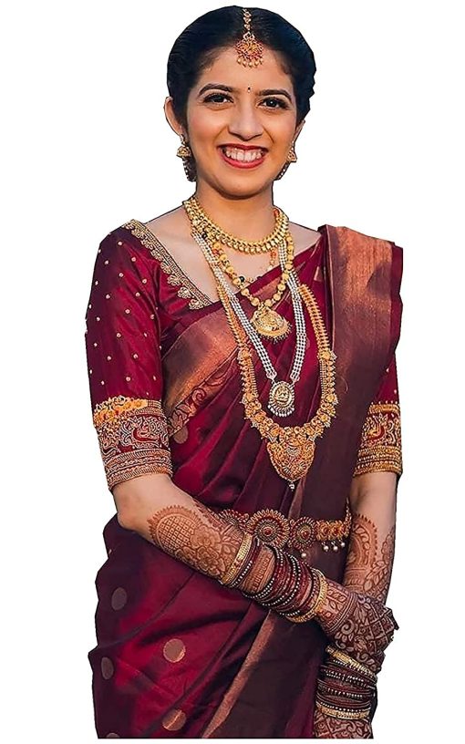 Banarasi Silk Blend Red Saree