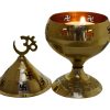 Oil Lamp Akhand Diya/Laltern For Navratri Om Swastik Hindu Puja/Pooja Religious Diya Brass Om Swastik Akhand Diya For Puja Oil Lamp