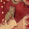 Banarasi Silk Blend Red Saree