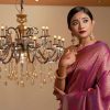 Women'S Kanjivaram Pure Soft Silk Handloom Saree Pure Golden Zari With Blouse Piece (Wine Purple) Banarasi Silk Blend Pink Saree
