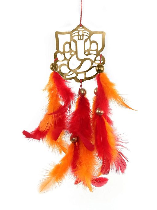 Ganesha Orange &Pink Wool Dream Catcher