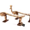 Peacock Design Brass Door Handle Pair (6 Inches, Antique Yellow) Brass Peacock Design Door Handle Pair
