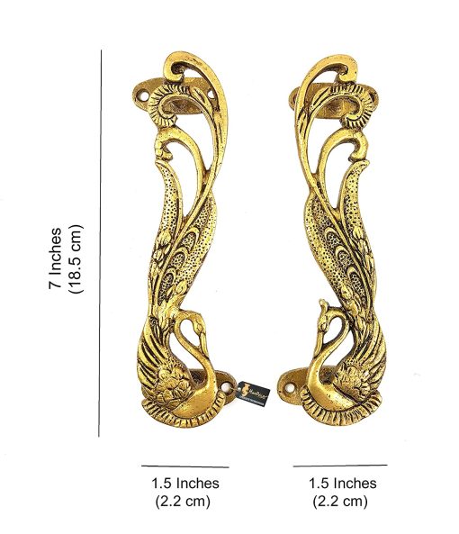 Peacock Design Brass Door Handles