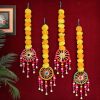 Wall Door Hanging Artificial Flowers Garlands With Bell