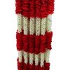Artificial Mogra Jasmine Flower Toran Garland String For Home Door Decoration (White Red , Size 5 Feet) Decorative Artificial Flower