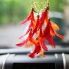 Dream Catcher ~ Festive Ganesh Car Hanging ~ Handmade Hangings For Positivity Ganesha Orange &Pink Wool Dream Catcher