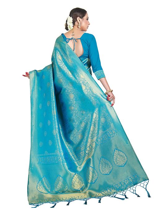 Banarasi Silk Blend Blue Saree