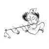 'Krishna' Wall Sticker (Pvc Vinyl, 50 Cm X 70 Cm, Multicolour) 'Krishna' Wall Sticker