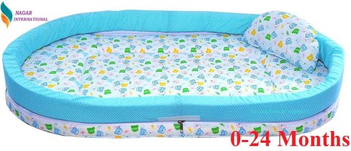 Baby Bedding Set with Mosquito Net and Bumper Guard (Blue) Cotton