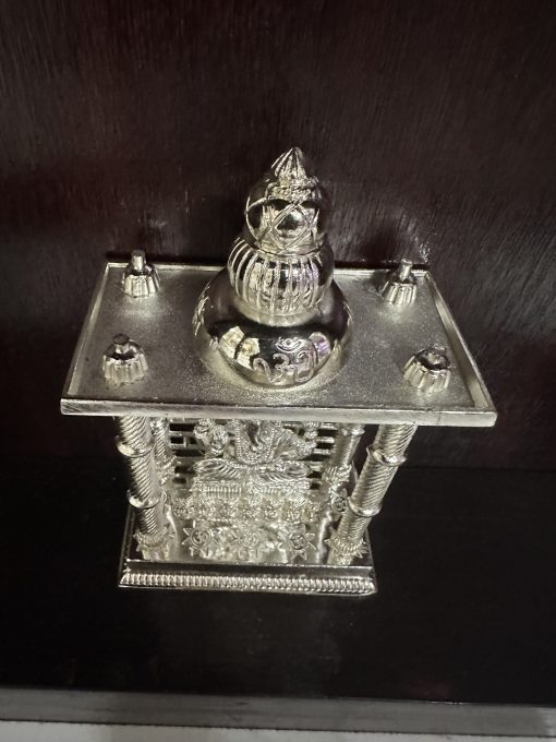 Brass Ganesha Statue With Temple Setup