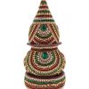 Decorative Mangal Kalash With Coconut For Pooja Decorative Loti With Nariyal Navrang Kalash For Puja Wedding Temple Diamond Kalash Loti Nariyal Set Wood