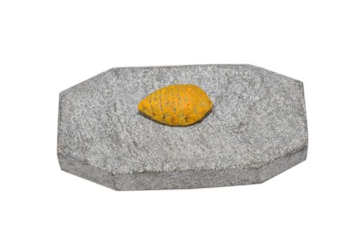 Turmeric And Sandal Chandan Turmeric Haldi Grinding Mortar Stone (Grey_11 X 7 X 3 Cm) Traditional Rubbing Stone Sandal Turmeic Grinding Mortar Stone