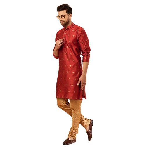 Traditional Means Cotton Silk Kuurta And Pyjama Set