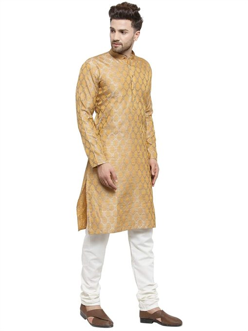 Traditional Means Cotton Silk Kuurta And Pyjama Set
