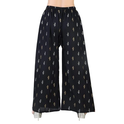 Women''S Western Fit Palazzo - Black Free Size Fits Upto 2Xl