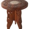 Handcrafted Wooden Sturdy Foldabe Round Stool - 12Inch Round And 12 Inch Height)