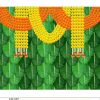 Marigold And Banana Leaf Decoration Backdrop Cloth Traditional, Size 8X5 Feet Brass Kuthu Vilakku Annapakshi 4.5Ft