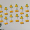 Artificial Flowers And Leaves Decoration At Home Easy Simple Backdrop Pack Of 12 Pcs (L Orange & Green) Artificial Flower And Leaves Decorative At Home