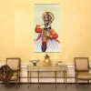 Hand Painted On Woven Bamboo Mat Kerala Traditional Kadhakali Painting Home Decorative Kathakali Painting Woven Bamboo Mat Wall Hanging