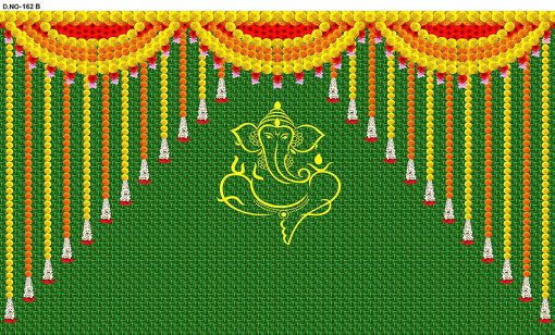 Green Chatiya With Yellow Ganesh Ji Design Backdrop Cloth For Pooja Decoration Traditional Background Curtain Cloth For Festival Fabric-Polyster Size 5 Height And 8 Width(5 * 8 Green Chatiya With Yellow Ganesh Ji Design Backdrop Cloth For Pooja Decoration Traditional Background Curtain Cloth For Festival Fabric-Polyster Size 5 Height And 8 Width(5 * 8