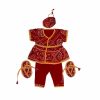 Printed Bandhani Dhoti & Indian Kurta Set - Toddler Boy Clothes - Dhoti With Embroidery Kurta - Boys Ethnic Wear
