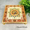 Peacock Pooja Chowki - 10 inch Varalakshmi Idol Pink and Gold Saree (18 IInches)- assorted colours